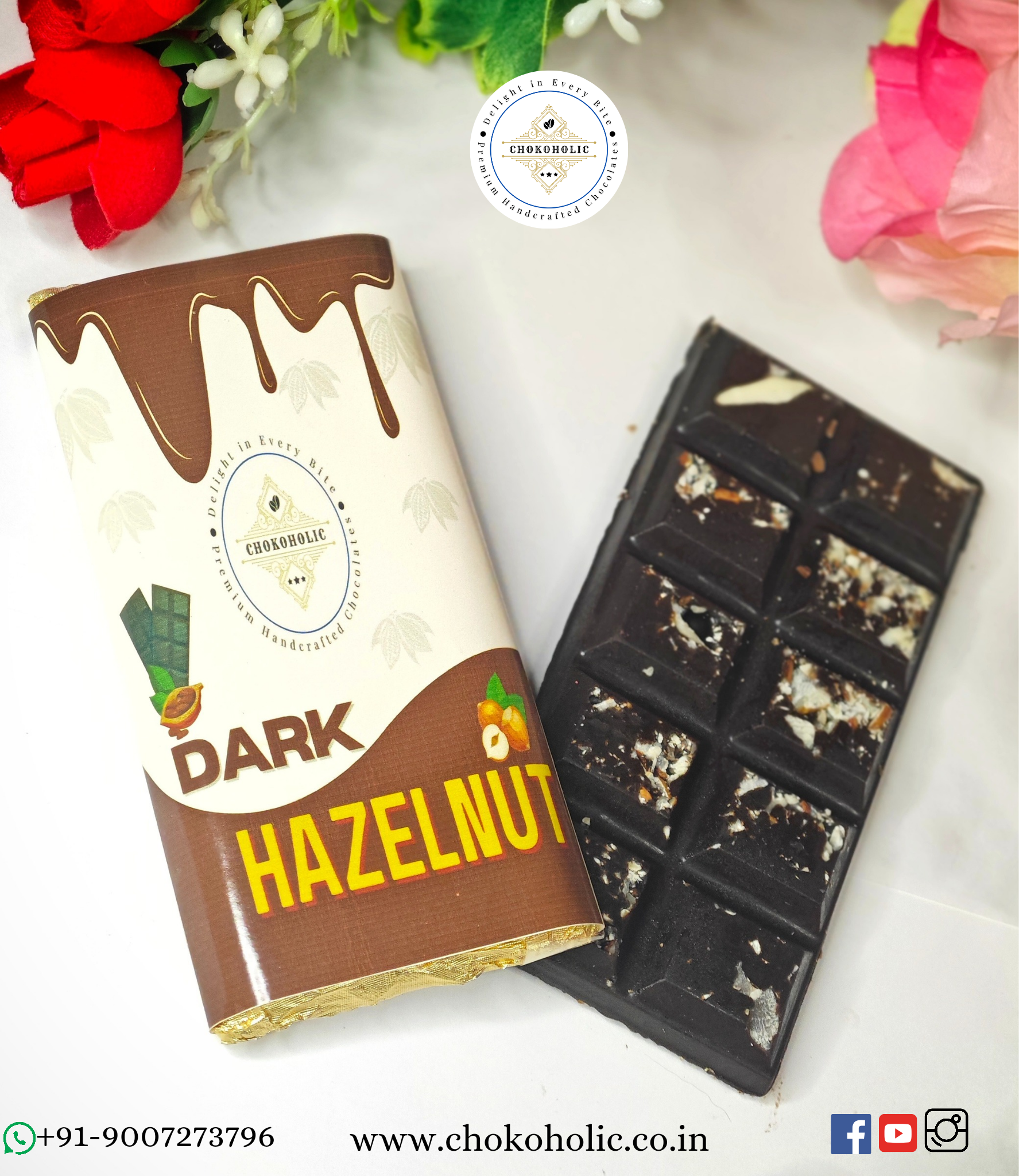 Dark Hazelnut Premium Chocolate Bar