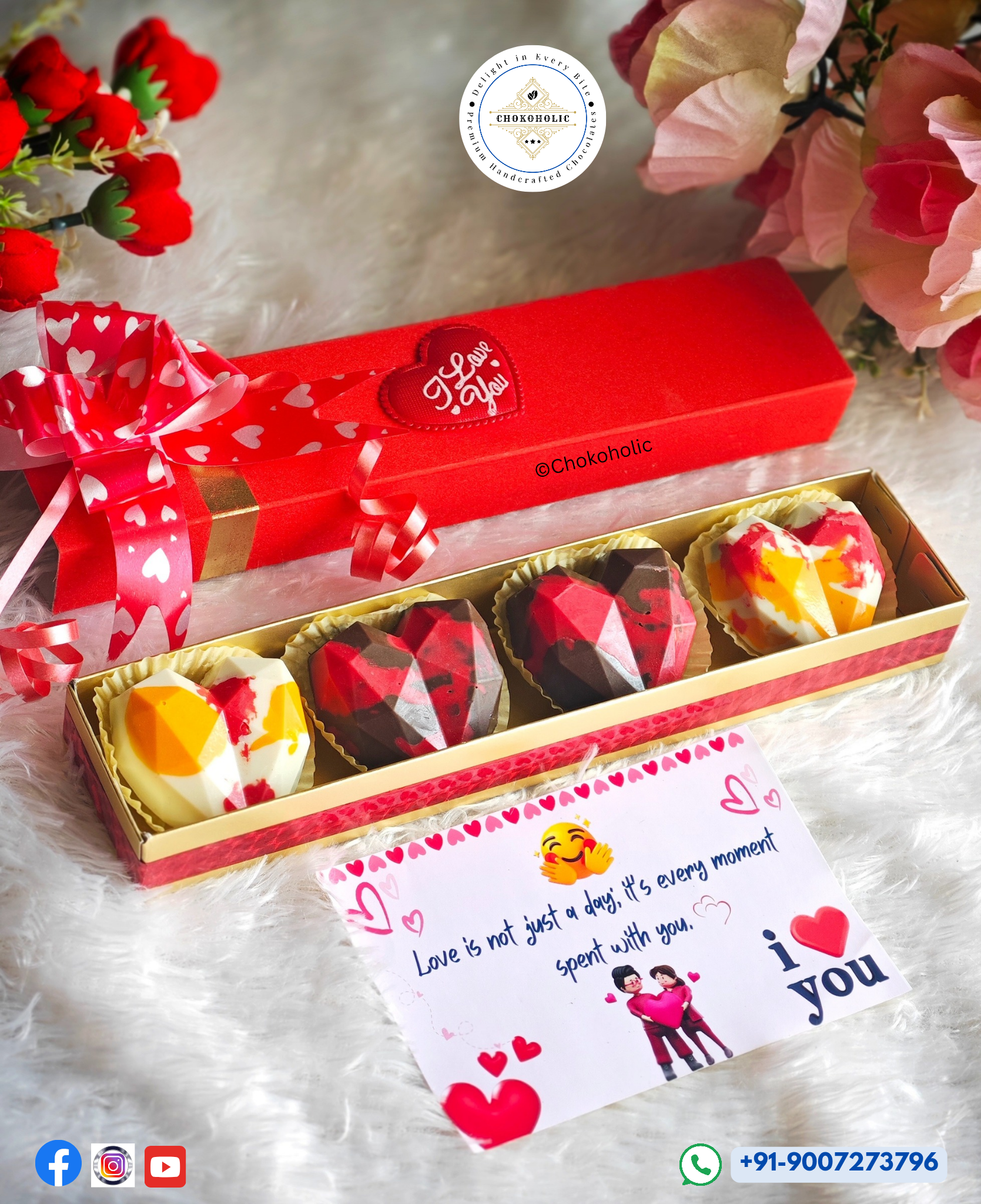 Kunafa Heart Shape Chocolates (4 Pieces)