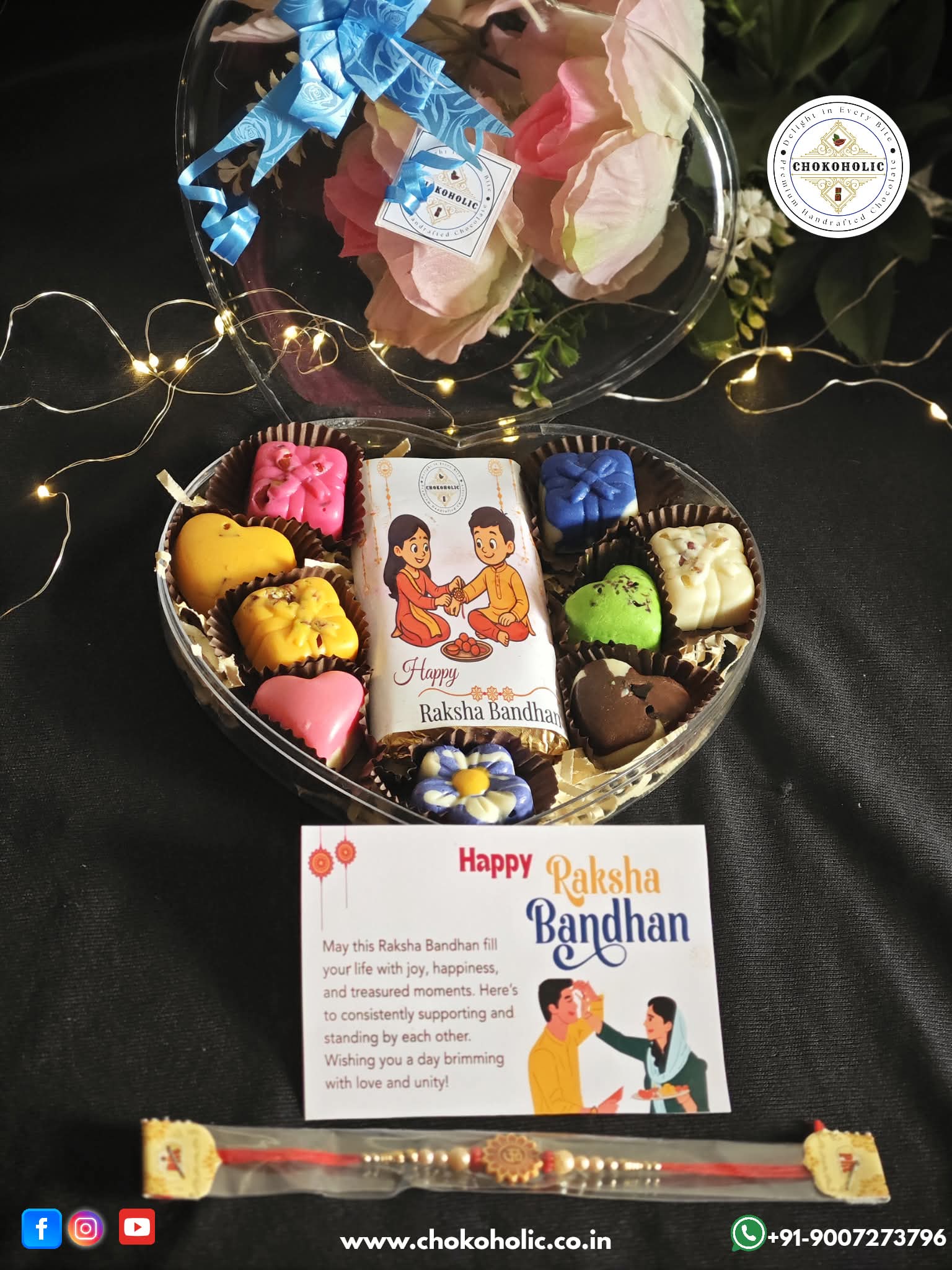 Rakhi Special Love Shape Transparent Premium Choco Box